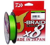 Daiwa J-Braid Grand X8E 0.18mm, 12.5kg/28.0lbs, 270m, Chartreuse, Ligne de Pêche Tressée, 127697-118