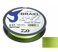 Daiwa J-Braid X4 Yellow 135m 0.07-0.25mm Tresse Fabriquée au Japon