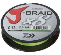 DAIWA J-Braid X8 0,10mm/6kg/150m Chartreuse Cordon Tressé Pêche au Lancer