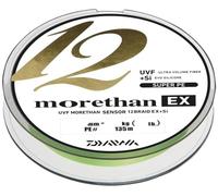 DAIWA Morethan 12 Braid EX+SI, 135 mètres, 0,18mm, 16.2/35,71lbs, Vert Citron, Fil de Pêche, Ligne Tressée Ronde, 12695018