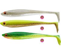 DAIWA PROREX DUCKFIN SHAD SET, assortiment de poissons caoutchouc, 9cm, UV Mix, 15142-901