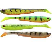 DAIWA PROREX SLIM SHADY FLASH SET, assortiment de poissons en caoutchouc, 10,5cm, 15100-701