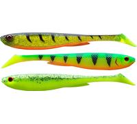 DAIWA PROREX SLIM SHADY FLASH SET, assortiment de poissons en caoutchouc, 16cm, 15100-901
