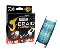 Daiwa Tresse 8 Brins J-Braid Expedition - 300m - PE.1.5 - D.0.18mm - R.12.5kg-28lb - Multicolore - 12552118