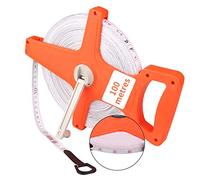 DaiWeier 100m / 328FT Mètre d'arpenteur ouvert, Ruban en Fibre de verre, Mètre ruban double face, Fibreglass Open Reel Tape, Orange