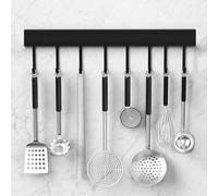 DaiWeier Barre de Cuisine, Porte Casserole Mural Cuisine Mural pour Suspendre Les Ustensiles de Cuisine,Barre à Accrocher des Rail Support 40cm avec 8 Crochets