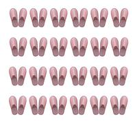 DaiWeier Lot de 24 paires de chaussons jetables unisexes à bout fermé antidérapants pour invités en vrac, pantoufles de spa, pantoufles pour la famille, les invités, les hôtels, la maison(Rose)