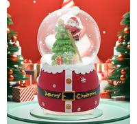 Daixilan Boule à neige de Noël - Lanterne musicale, boules à neige de Noël avec musique, flocons de neige scintillants et stalactites illuminées, lanterne décorative du Père Noël (échelle)