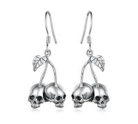 Daixiya Boucles d'oreilles à tige gothiques en argent sterling 925 - Style gothique punk - Cœur/chauve-souris/crâne/masque - Rose - Cadeau pour femmes et filles, Argent sterling, Pas de gemme