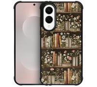 DAIZAG Coque pour Samsung Galaxy S25 Edge, quatre coins, anti-glisse, absorption des chocs, coque de protection pour filles et garçons, bibliothèque pour amateurs de plantes florales