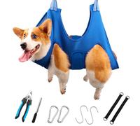 DaizySight Hamac Toilettage Chien Moyens - Accessoire de Table Toilettage pour Coupe Griffes Ongle Chien - Bleu, Taille L