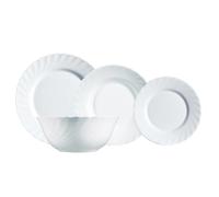 dajar 00111 Trianon Luminarc Service de Table 19 pièces | Blanc, rond, finition brillante, fabriqué en France, passe au micro-ondes et au réfrigérateur