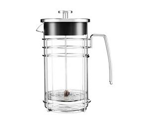Dajar Ambition French Press Cafetière à Piston avec Insert en Verre et Cadre en Acier Filtre à Mailles Fines 1 l