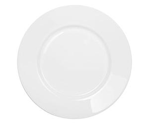 Dajar Assiette Plate Every Day en Verre Blanc 24 cm 24 x 24 x 2,1 cm