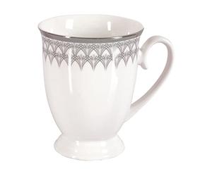 Dajar Diana Mug Style 3 300 ML Ambition, Porcelaine, Blanc/Gris, 12 x 8,5 x 10,5 cm