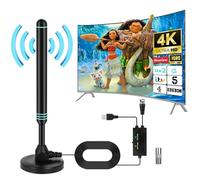DAJASD 2024 Antenne TV Intérieur Puissante TNT HD, Antenne HDTV Numérique Longue Portée, Antenne TV Numérique DVB-T2, Réception Longue Distance 360° Haut Puissante Antenne TV Intérieur avec Câble 5m
