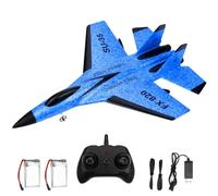 DAJASD Avion radiocommandé SU35 2,4 GHz avec lumière LED et 2 batteries, jouet d'extérieur pour débutants, enfants et adultes, bleu