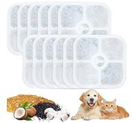 DAJASD Filtre Fontaine Eau Chat, 12 Pièces Filtre Fontaine Chat, Filtre Fontaine à Eau, Triple Système de Filtration, avec Résine Et Charbon Actif, pour Catit Pixi Animaux de Compagnie