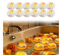 DAJASD Lot de 12 Bougies LED Flottantes, Bougies Flottantes LED, Bougies Flottantes à LED étanches sans flamme pour Centres de Table, Baignoire, Piscine, Fontaine (5.8 x 2.5 cm) (Blanc Chaud)