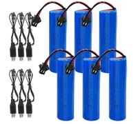 DAJASD Lot de 6 batteries 18650 3,7 V 18650 Li-ion 1200 mAh rechargeables avec fiche SM-2P et chargeur USB - Batterie 18650 pour voiture télécommandée, robot