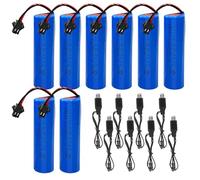 DAJASD Lot de 8 batteries 18650 3,7 V 18650 Li-ion 1200 mAh rechargeables avec fiche SM-2P et chargeur USB - Batterie 18650 pour voiture télécommandée, robot