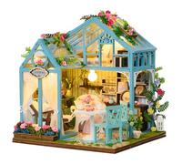 DAJASD Maquette Maison Miniature pour Adulte à Construire, DIY Miniature De Jardin House, Kit DIY Dollhouse en Bois Ainsi avec Meubles et Lumière LED Cadeau d'anniversaire pour Femmes et Filles