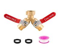 DAJASD Répartiteur De Tuyau d'Arrosage en Laiton à 2 Voies, Robinet Double Machine à Laver avec Longue Poignée, Filetage GHT, Diviseur De Tuyau d'Arrosage 3/4" pour Usage Extérieur Terrasse Et Jardin