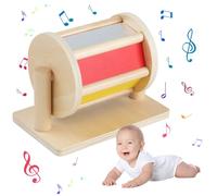 DAJASD Tambour Tournant Montessori, Jouets Montessori pour 1 an, Hochet Roulant Arc-en-ci-el en Bois, Jouet en Bois pour Bébé, Tambour Rotatif Montessori pour Nourrissons Garçons Filles De 1 À 3