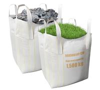 DAJAVE Big Bag - Lot de 2 sacs pour gravats de construction, bois, déchets de jardin, sable, déchets de construction, 1000 kg, avec 4 poignées de levage pour le transport