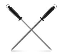 DAJAVE Lot de 2 fusils à aiguiser diamantés de 30,5 cm - Pour couteaux, fusils à aiguiser et fusil en céramique - Affûtage comme un professionnel - Fusil à aiguiser en super acier au carbone pour