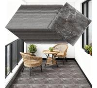 DAJAVE Lot de 40 revêtements de sol en PVC - Aspect béton - 30 cm x 30 cm - En vinyle autocollant - Aspect béton - Gris - Pour sol en vinyle antidérapant et imperméable - Pour salon