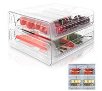 DAJAVE Organiseur de réfrigérateur avec poignées, organiseur de réfrigérateur, tiroir pour récipient de rangement, empilable, sans BPA