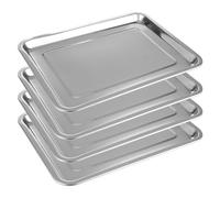 DAJAVE Plaque à Pâtisserie en Acier Inoxydable, Lot de 4 Plaque de cuisson 40 x 30x 2 cm Plateau inox Rectangulaire Plaque à Pâtisserie Plaque Four antiadhésive Four Pour La Cuisson Et Le Rôtissage