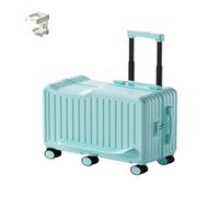 DAJIAYIQI Bagage à chevaucher - Valise Rigide avec Porte-gobelet dissimulé et Repose-Pieds - Valise Trolley à roulettes pour Tout-Petits (Sorties, Pique-niques)(Blue)
