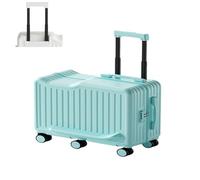 DAJIAYIQI Valise à roulettes pour Enfants - Bagage de Voyage avec siège intégré - Valise Rigide pour Le Rangement de vêtements, cosmétiques et appareils électroniques(Blue)