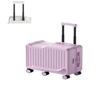 DAJIAYIQI Valise à roulettes pour Enfants - Bagage de Voyage avec siège intégré - Valise Rigide pour Le Rangement de vêtements, cosmétiques et appareils électroniques(Purple)