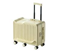 DAJIAYIQI Valise à roulettes pour Enfants - Valise à chevaucher pour Filles et garçons, avec Porte-gobelet dissimulé et Repose-Pieds, idéale pour Les Voyages, Les études et Les Sorties(Yellow,M)