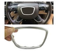 DaJiKan ABS Chrome Garniture du Volant Centre Emblèmes Logo Cadre Autocollant Accessoires for Audi A3 S3 8V A4 B8 B9 A6 C7 Q3 Q5 Q7 DaJiKan (Color Name : Fit for A6 2012 2017)