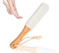 DAJING Pierre ponce exfoliante pour pédicure avec manche en bois, anti-callosités, élimine les peaux mortes, lime à pieds pour des pieds sains et lisses (blanc)