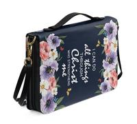Dajingkj Étui de transport en cuir pour homme et femme - Sac de transport - Livre de Bible - Protection de la Bible - Église avec fermeture éclair - Bandoulière pour hommes et études bibliques -