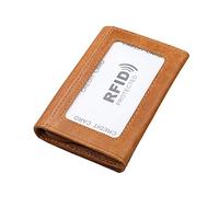 Dajingkj Portefeuille unisexe avec fermeture éclair pour pièces de monnaie et cartes de crédit en cuir Crazy Horse pour homme et femme, marron, Taille unique, Rétro