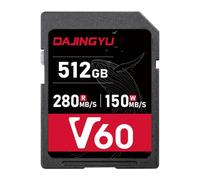 DAJINGYU Carte mémoire SD UHS-II V60 U3 SDXC haute vitesse de lecture jusqu'à 250 Mo/s 4K Ultra HD UHD Vidéo compatible avec appareil photo numérique DSLR Canon, Nikon, Sony, Pentax, Kodak, Olympus