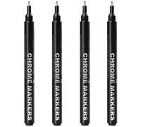 Dajiopao Stylo Chrome | 4 Pièces Or Argent Bronze Imperméable - Stylo Peinture Chrome Liquide Effet Miroir,Pour Peinture, Réparation Et Restauration De Pierres Tombales, Bois, Verre, Roche, Modèle