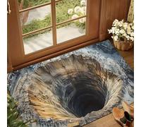 Dajiopao Tapis illusion d'optique, paillasson antidérapant et absorbant avec illusion d'abîme, illusion d'optique paillasson sans fin pour salle de bain, cuisine, intérieur et extérieur