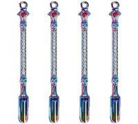 DAJISI Lot de 4 mini cuillères à médicaments, mini cuillère à priser petites cuillères à poudre, pendentif cuillère en métal, cuillère électrique, vaisselle, pendentif, collier, mini pelle