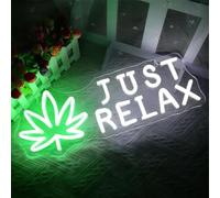 DAKABUKA Détendez-vous - Lampe néon LED en forme de feuille - Pour décoration murale, chambre à coucher, salle de jeux, fête, man-cave, décoration de bar, alimentation par USB - Avec variateur