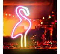 DAKABUKA Panneau néon à DEL pour décoration murale - Lampe flamant rose - Décoration murale pour maison, terrasse, bars, restaurants, magasins, clubs, amis, famille et enfants
