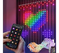 DaKango Smart rideau lumineux, 400 LED changement de couleur rideau lumineux USB télécommande app Control musique sync LED lumière DIY étanche fenêtre lumière chambre salon décoration de Noël(2x2m)