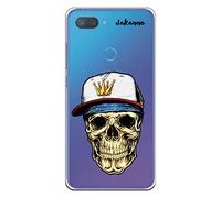 dakanna Coque pour Xiaomi MI 8 Lite en Silicone | Tête De Mort avec Banane et Casquette | Étui Housse en TPU Souple - Fond Transparent