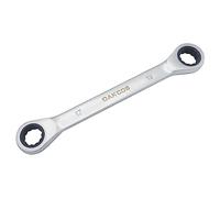 DAKCOS 2 en 1 Clé à cliquet 17x19mm Double clé à cliquet en CR-V avec finition chromée mate